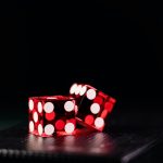 Casino Craps dice close up